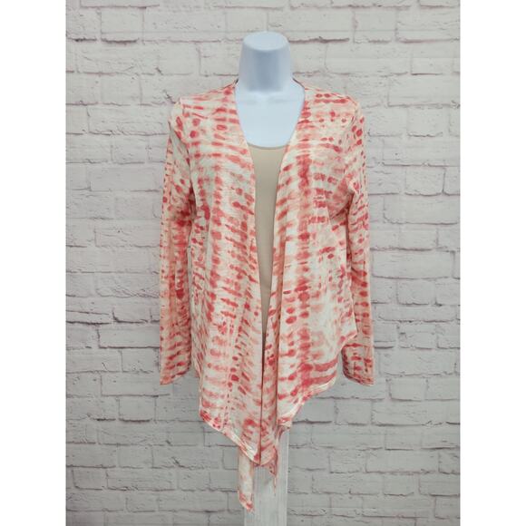 LARGE CORAL ABSTRACT A475783 Belle by Kim Gravel Slub Knit Shrug - Picture 2 of 2